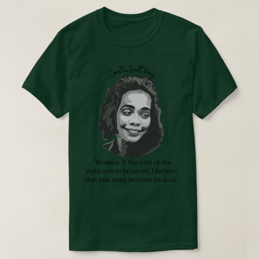 T-shirt Coretta King Portrait et citation (Design devant)