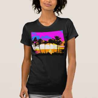 T-SHIRT COREY TIGER 1980 RETRO PALMIERS VINTAGES SUNSET