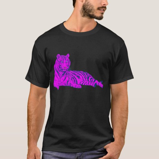 T-shirt COREY TIGER 80's PINK LOUNGE TIGER (Devant)