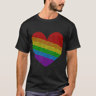 T-shirt Corey Tiger 80s Rainbow Stripe Coeur Chemise