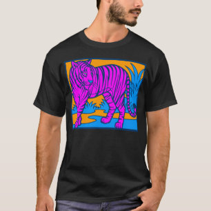 T-shirt COREY TIGER 80's TIGRE ROSE SCÈNE