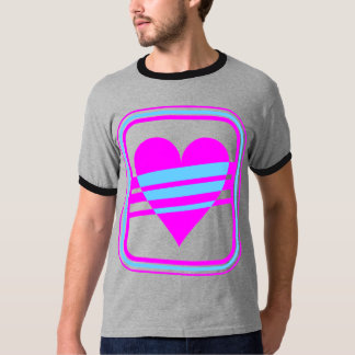 T-shirt Corey Tiger Années 80 Vintage Cœur & Rayures