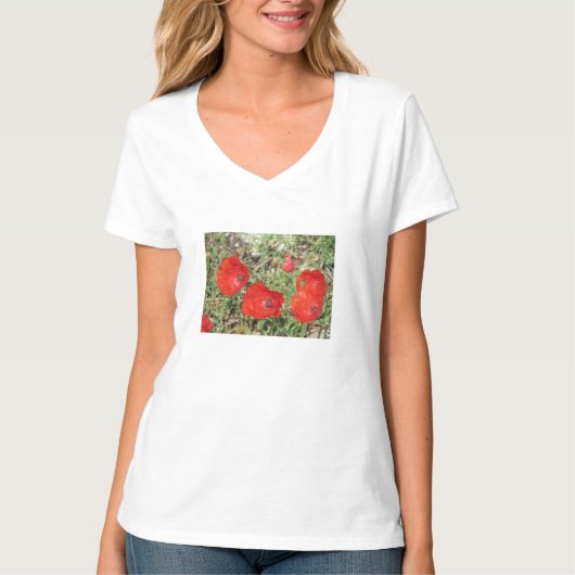 T-shirt Corfou Red Poppies (Devant)