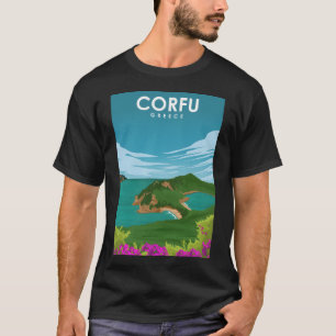 T-shirt Corfu Grèce Jour Voyage Pittoresque Poster