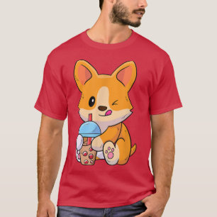 T-shirt Corgi aime Boba Funny Boire Boba Tea -529