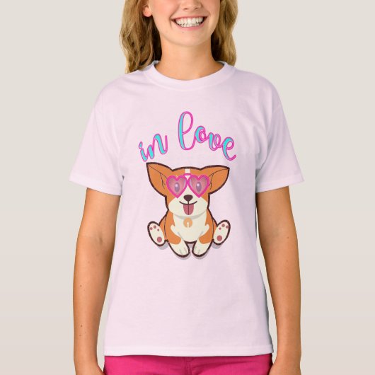 T-shirt corgi amoureux (Devant)