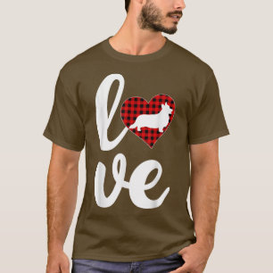T-shirt Corgi Amoureux des chiens Buffalo Plaid Love Corgi