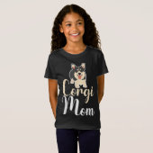 T-Shirt Corgi Amoureux des chiens mignon noir cardigan gal (Devant entier)