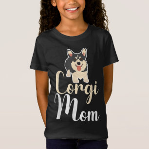 T-Shirt Corgi Amoureux des chiens mignon noir cardigan gal