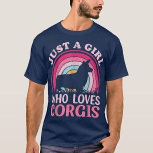 T-shirt Corgi Amoureux des chiens Vintage Juste Une Fille