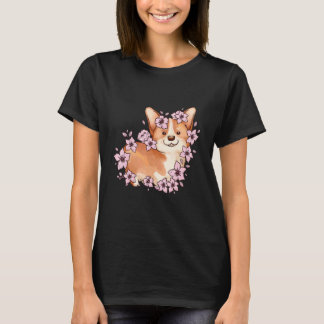 T-shirt Corgi and  corgi with sakura and cherry blossom 5