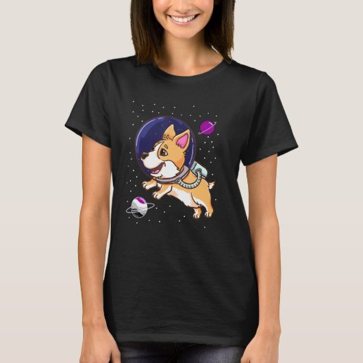 T-shirt Corgi Asexuel Dans L'Espace Ace Pride (Devant)