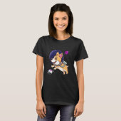 T-shirt Corgi Asexuel Dans L'Espace Ace Pride (Devant entier)