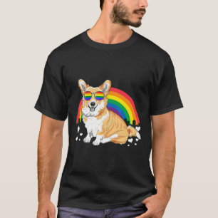 T-shirt Corgi avec drapeau arc-en-ciel LGBT T LGBTQ pour l