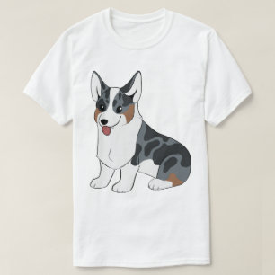 T-shirt Corgi bleu de Merle