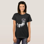 T-shirt Corgi bleu merle dans l'espace (Devant entier)