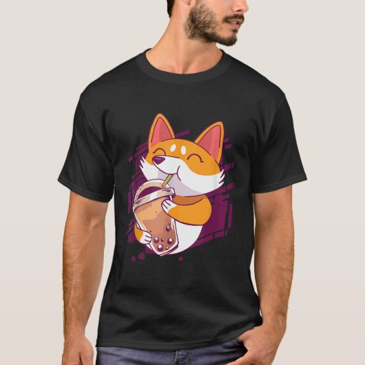 T-shirt Corgi Bubble Tea Bobas Corgi (Devant)