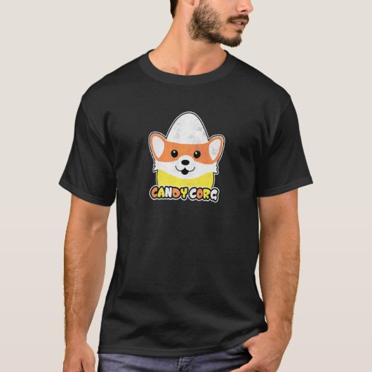 T-shirt Corgi Candy Corn Chien Halloween Candy Corg (Devant)