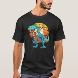 T-shirt Corgi Chien à Cheval Dinosaure T Rex Garçons Fille