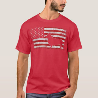 T-shirt Corgi Chien américain Drapeau 4 juillet Hommes Cor