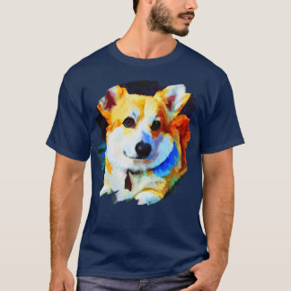 T-shirt Corgi Chien Art Couleur Peinture Chiens Chiens Art