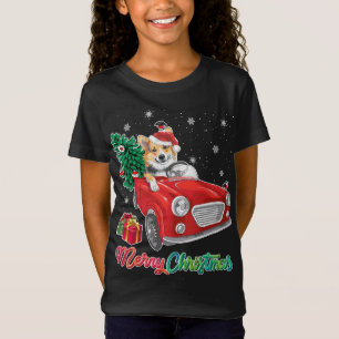 T-Shirt Corgi Chien Camion Rouge Pyjama de Noël