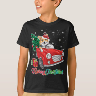 T-shirt Corgi Chien Camion Rouge Pyjama de Noël