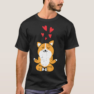T-shirt Corgi Chien Coeurs Yoga Méditation Animal de Compa