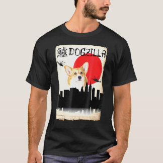 T-shirt Corgi Chien Dogzilla
