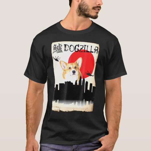 T-shirt Corgi Chien Dogzilla (Devant)