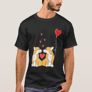 T-shirt Corgi Chien Joyeuse Saint-Valentin Couple Assorti
