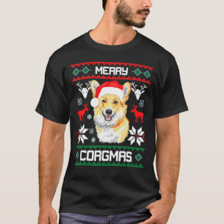 T-shirt Corgi Chien Joyeux Corgmas Noël Hommes Femmes