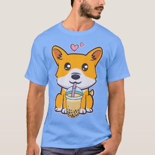 T-shirt Corgi Chien Loverdrôle Boba Tea Amoureux des chien