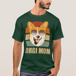 T-shirt Corgi Chien Maman Vintage Retro Sunset Joli Design