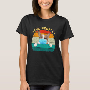 T-shirt Corgi Chien Mignonne Chien Qui Porte Un Masque Vis
