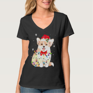 T-shirt Corgi Chien Noël Lumière Noël Maman Papa