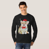T-shirt Corgi Chien Noël Lumière Noël Maman Papa (Devant entier)