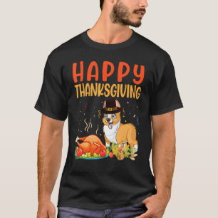 T-shirt Corgi Chien Regarde Dinde Viande Plat Heureux Notr