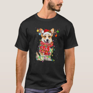 T-shirt Corgi Chien Santa Chapel Noël Lumières