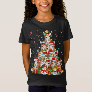 T-Shirt Corgi Chien Xmas Éclairage Arbre Père Noël Corgi N