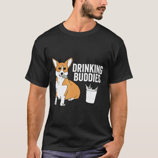 T-shirt Corgi Copains de Boisson Chien (Devant)
