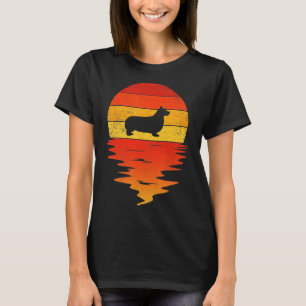 T-shirt Corgi Corgi vintage Retro Sunset