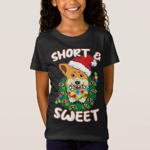 T-Shirt Corgi court et sucré Noël Pyjama Chien Chien Chien
