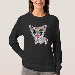 T-shirt Corgi Crâne de Sucre de Dia De Los Muertos