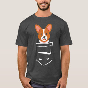 T-shirt Corgi dans la poche Pocket Peaking Corgi chien ani