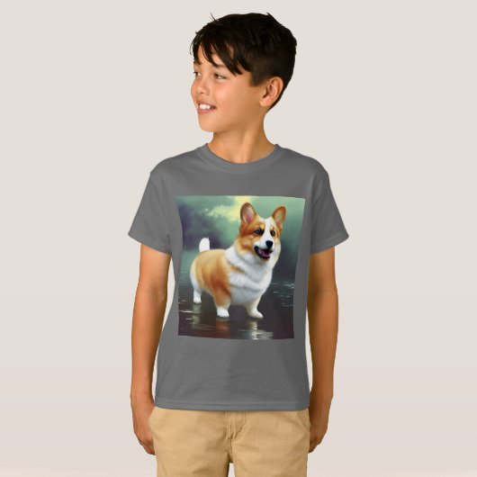 T-shirt Corgi dans l'eau (Devant entier)