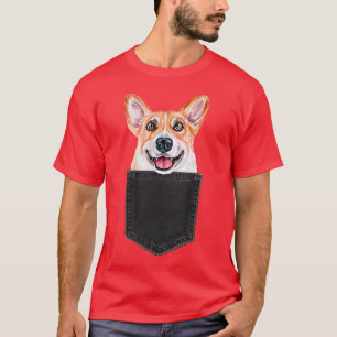 T-shirt Corgi Dans Une Poche Cute Welsh Corgi Pembroke Chi