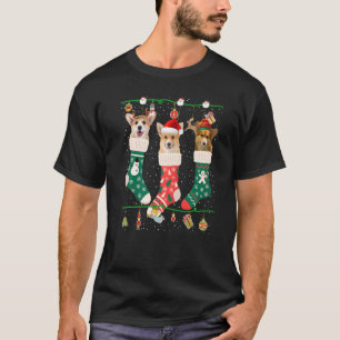 T-shirt Corgi De Noël Mignons En Sock Xmas Reindeer Père N
