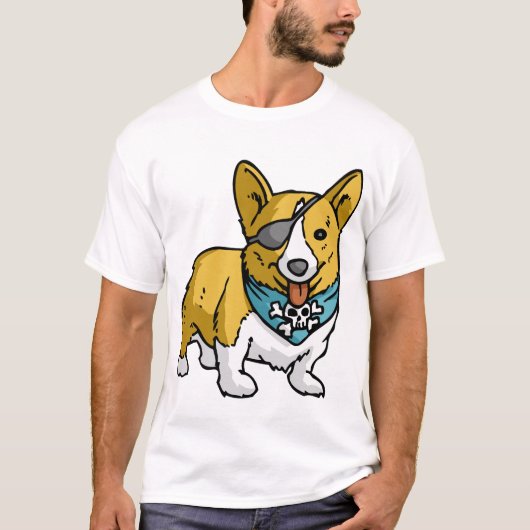 T-shirt Corgi de pirate (Devant)