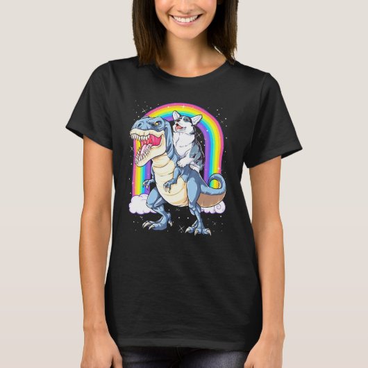 T-shirt Corgi Dinosaur Lgbt Pride (Devant)